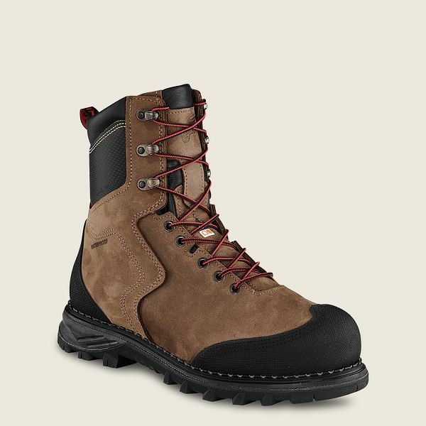 Bottes De Sécurité Red Wing Burnside 8-inch Imperméables, CSA Homme Marron Noir | KMI-452863