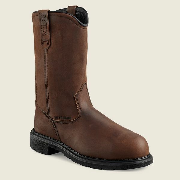 Bottes De Sécurité Red Wing SuperSole 11-inch Imperméables Metguard Pull-On Boot Homme Marron | CIJ-371498