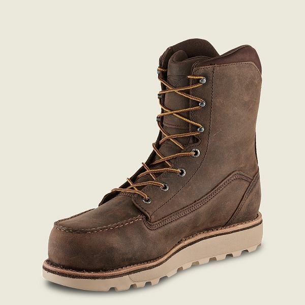 Bottes De Sécurité Red Wing Traction Tred Lite 8-inch Imperméables Homme Marron | EHO-108294