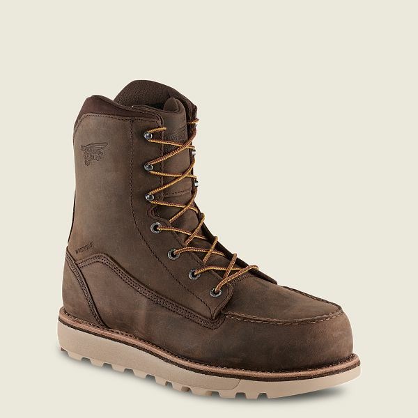 Bottes De Sécurité Red Wing Traction Tred Lite 8-inch Imperméables Homme Marron | EHO-108294