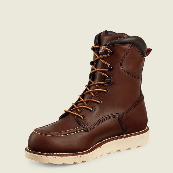 Bottes De Sécurité Red Wing Traction Tred 8-inch Imperméables Homme Marron | GZT-042358