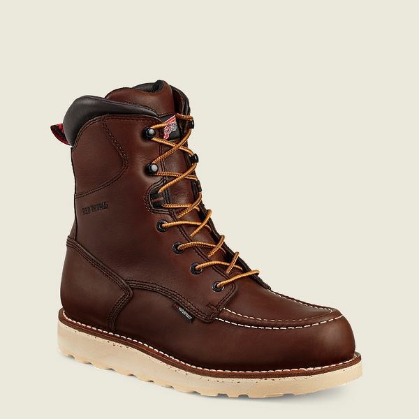 Bottes De Sécurité Red Wing Traction Tred 8-inch Imperméables Homme Marron | GZT-042358