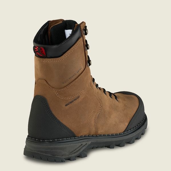 Bottes de Travail Red Wing Burnside 8-inch Imperméables Sécurité Embout Homme Marron Noir | NLC-045926