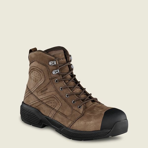 Bottes de Travail Red Wing Exos Lite 6-inch Imperméables Sécurité Embout Homme Marron | VQO-194825