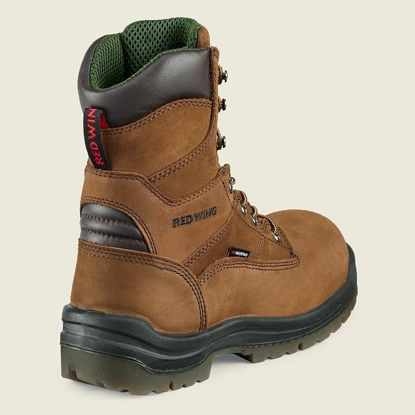 Bottes de Travail Red Wing King Embout 8-inch Imperméables Sécurité Embout Homme Marron | EMQ-106238