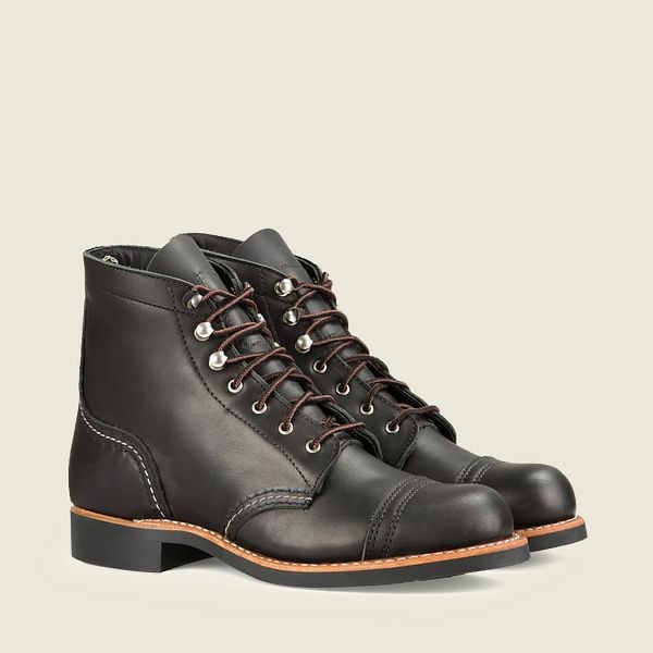 Heritage Red Wing Iron Ranger Corta Boot Femme Noir | AXC-680149